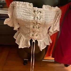 Beermaid white blouse size small . Can be worn for beach or sexy time at home.